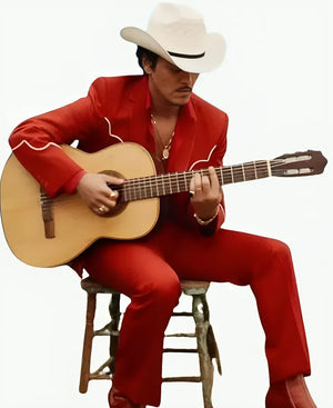 BrunoMarsRiskItAllCountryRedWesternSuit