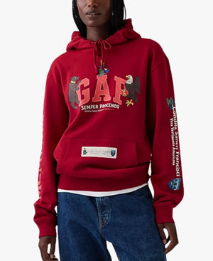 GAPxEdwardCrutchleyHeavyweightLogoRedFleeceHoodie