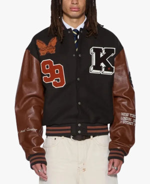 KsubiPatchedBlack_BrownWoolVarsityJacket