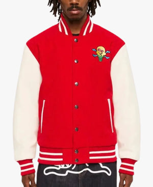 Mr.MeTooRed_WhiteWoolWithLeatherFull-SnapVarsityJacket