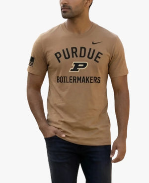 UnisexNikePurdueBoilermakers2026MilitaryAppreciationDri-FITBrownT-Shirt
