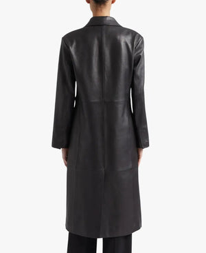 TaylorSwiftPatientZeroSlimBlackLeatherTrenchCoat2026