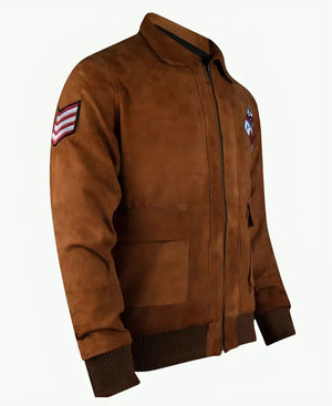 VideoGameShenmue3RyoHazukiBrownSuedeLeatherBomberJacket