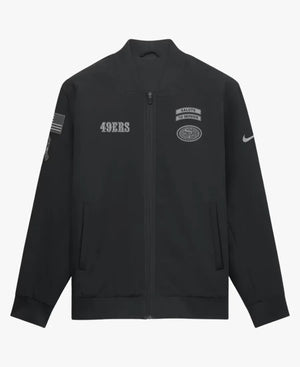 NikeSanFrancisco49ers2026SalutetoServiceSidelineBlackFull-ZipBomberJacket