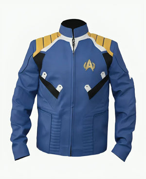 ChrisPineStarTrekBeyondCaptainJamesKirkBlueLeather_nbsp_Jacket