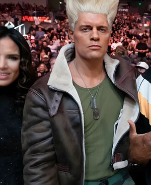 StreetFighterCodyRhodesUFC332LeatherJacketinBrown
