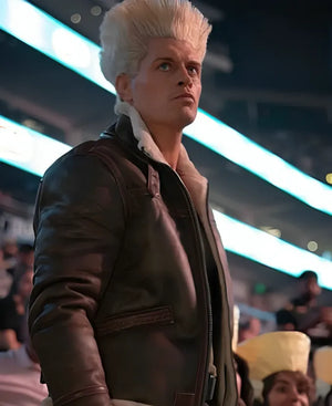 StreetFighterCodyRhodesUFC332BrownLeatherJacket