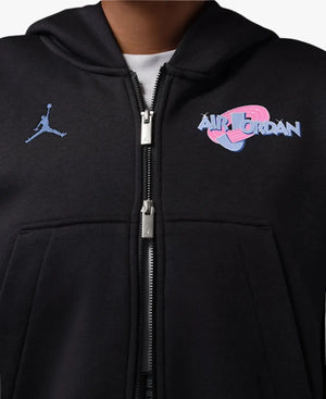 UnisexNikeJordanxBrooklynSpaceJamBlackFull-ZipCroppedHoodie
