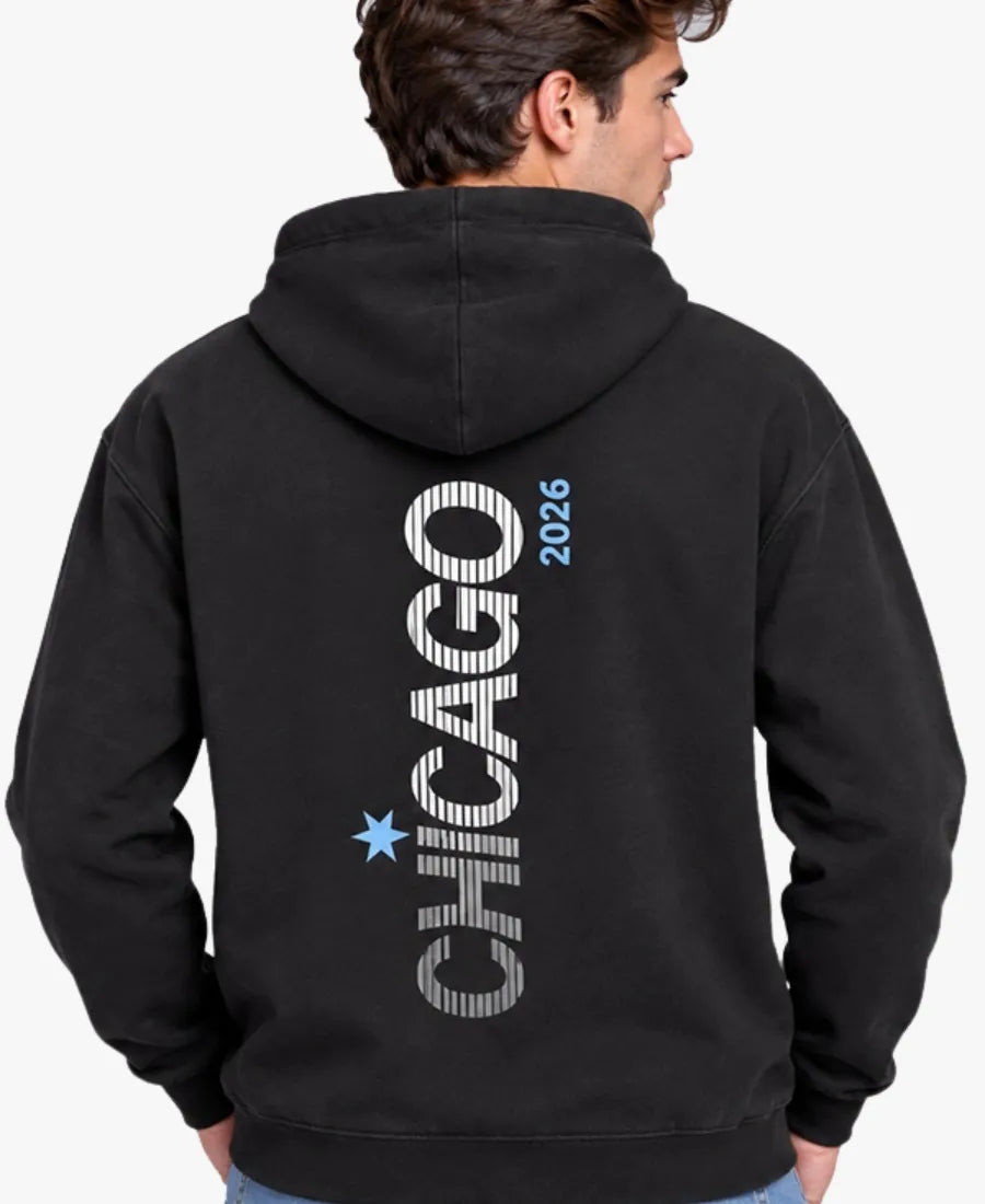 UnisexChicagoMarathon2026AdidasRunningBlackFleeceHoodie
