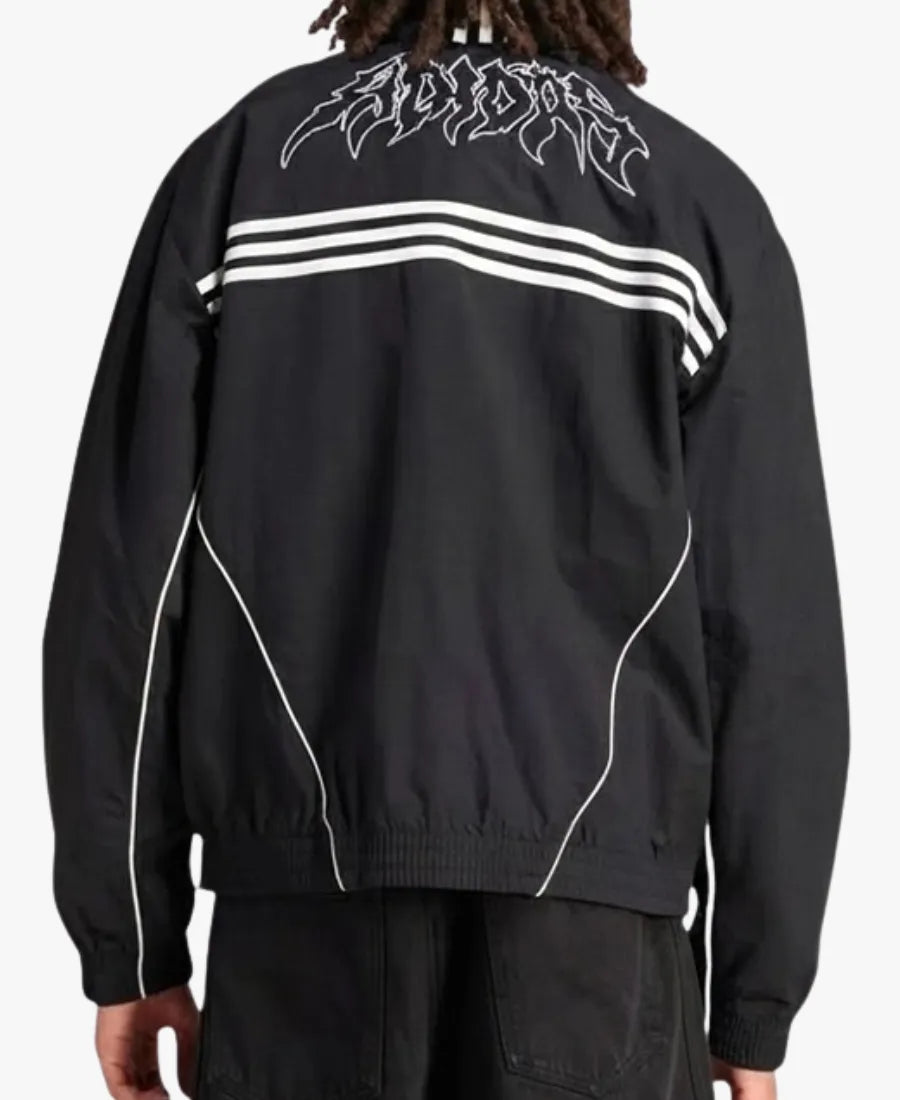 AdidasFlamesThreeStriperBlackZipUpJacket