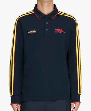 UnisexAdidasSPZLxArsenalF.C.Long-SleeveNavyBluePoloShirt