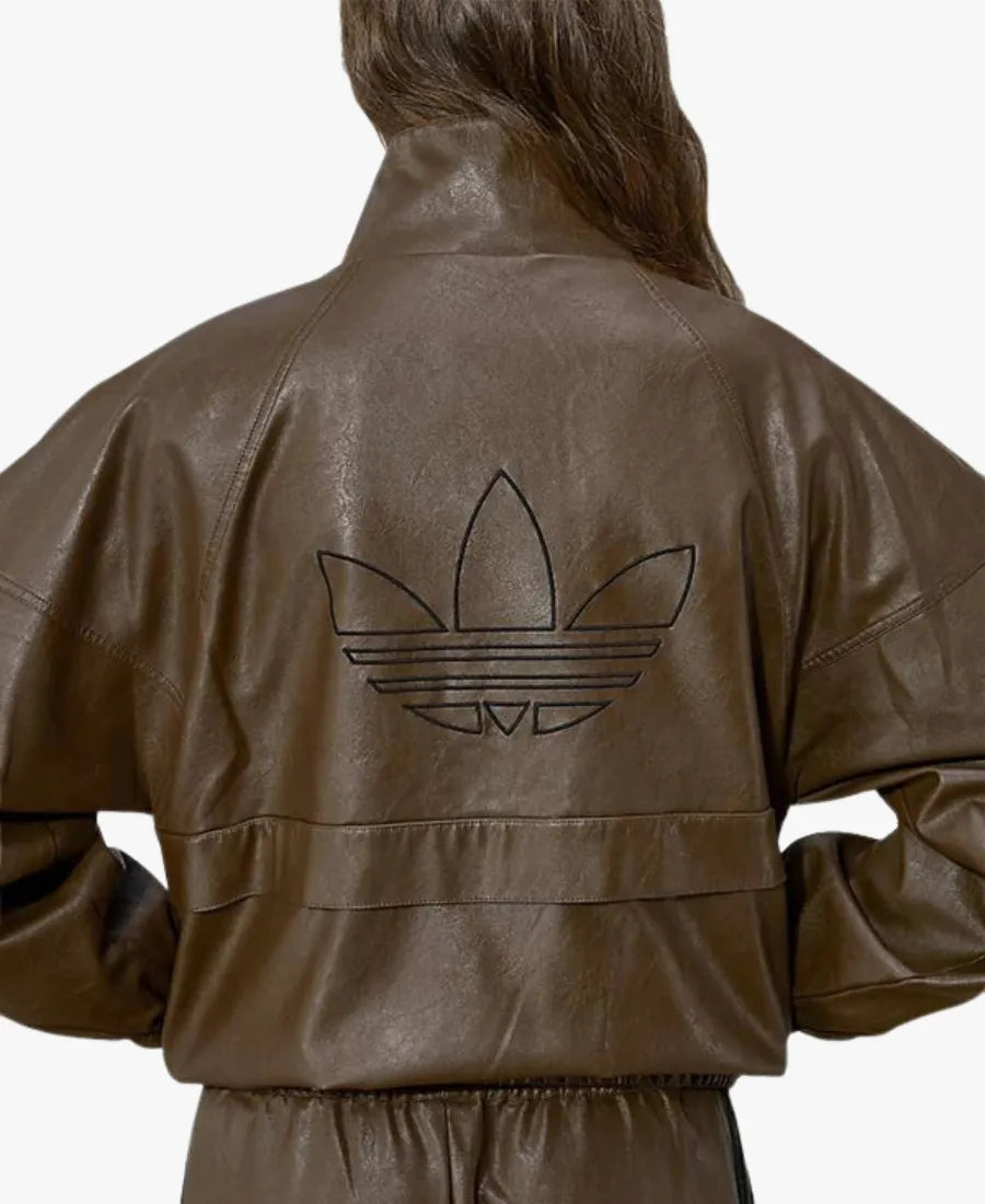 AdidasxASOSOverheadBrownLeatherTrackJacket