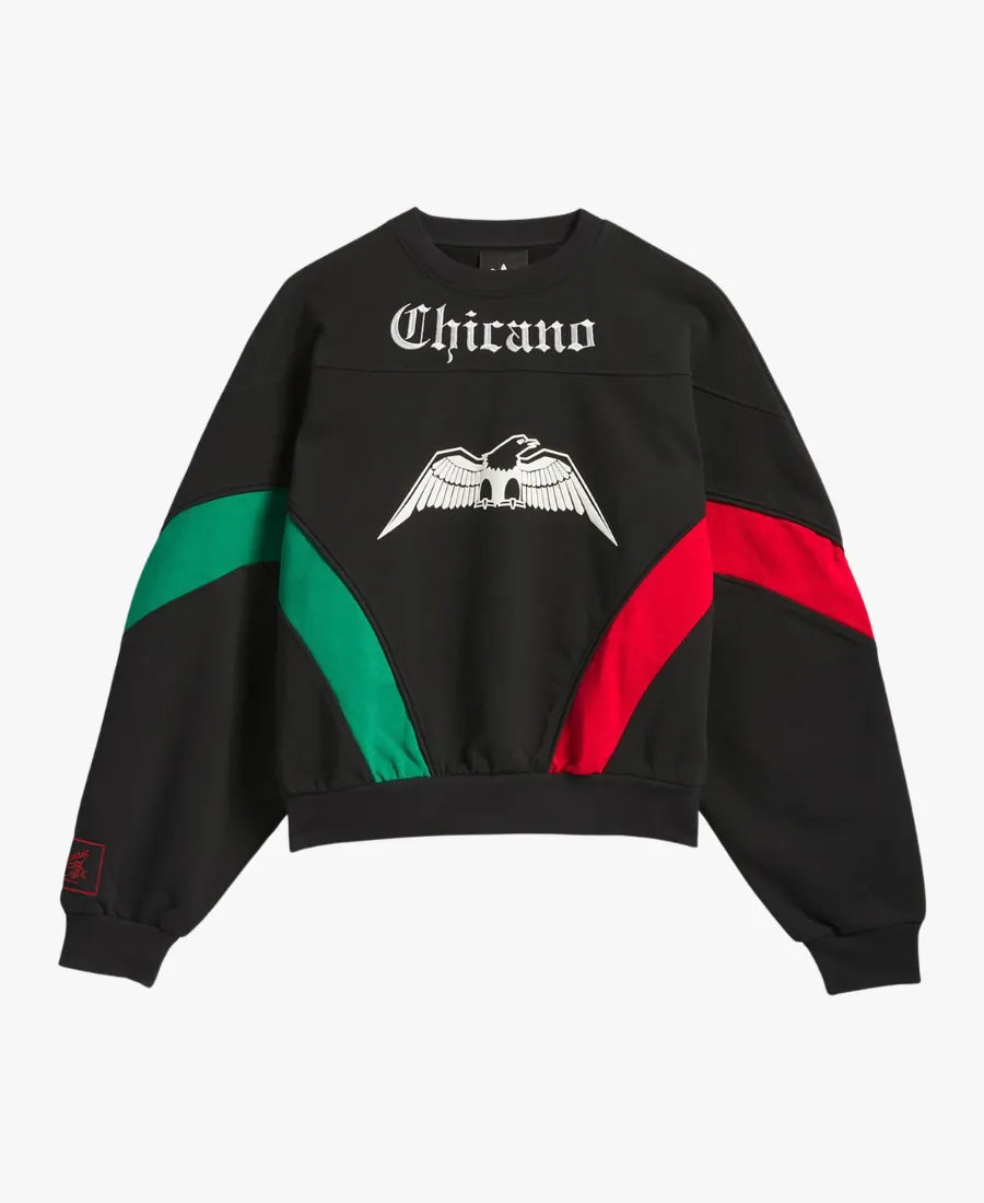 AdidasxWillyChavarriaChicanoOversizedCrew-NeckBlackSweatshirt