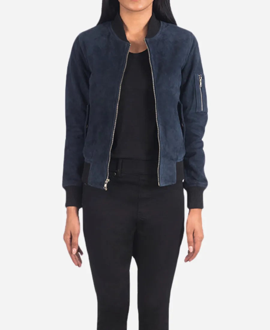 Ava Ma-1 Suede Bomber Jacket