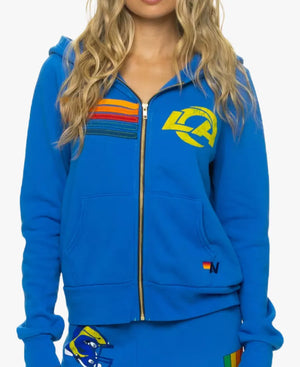 UnisexLosAngelesRams2026AviatorNationTri-BlendRoyalBlueFull-ZipHoodie