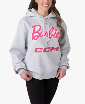 UnisexBarbiexCCM2026GreyEmbroideredAdultFleeceHoodie