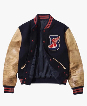 BeamsxPoloRalphLaurenFullSnapNavyVarsityJacket