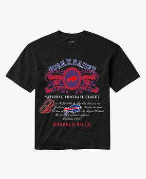 BornxRaisedxBuffaloBills2026CrestBlackT-Shirt