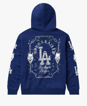 BornxRaisedxLosAngelesDodgersMasksBluePulloverHoodie