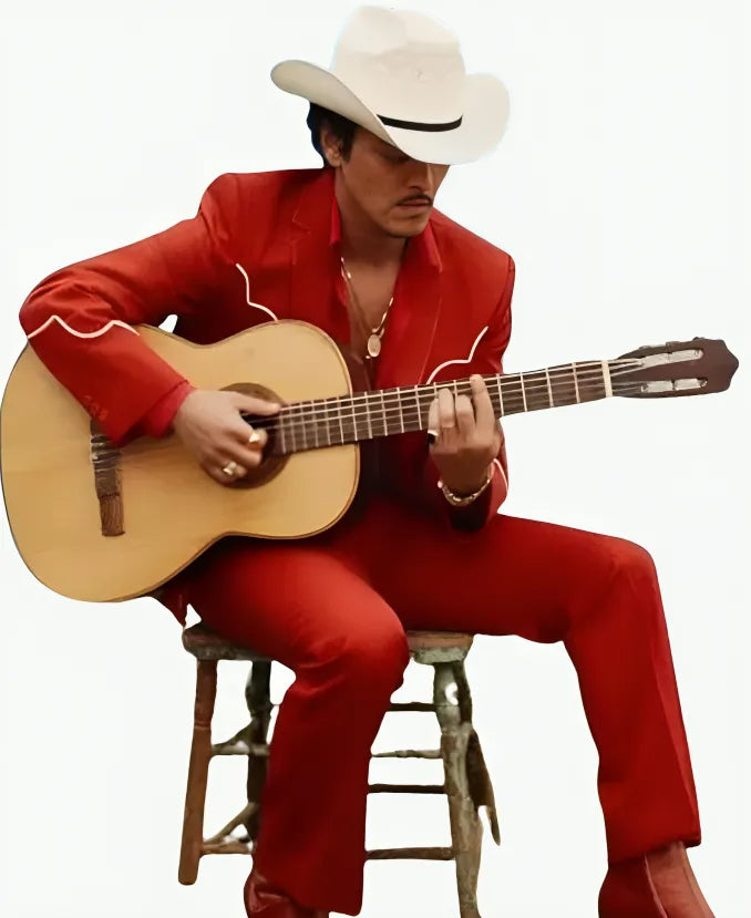BrunoMarsRiskItAllCountryRedWesternSuit