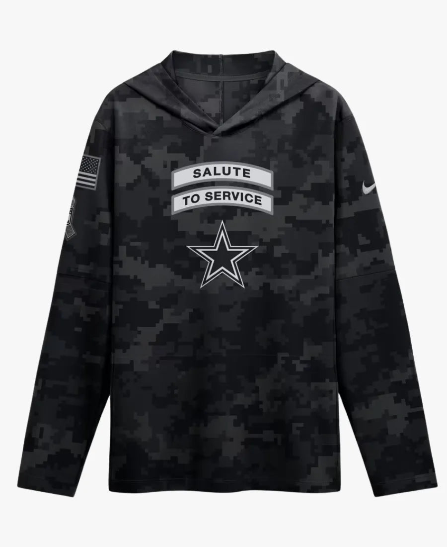 NikeDallasCowboys2026SalutetoServiceDri-FITBlackLSHoodedTop