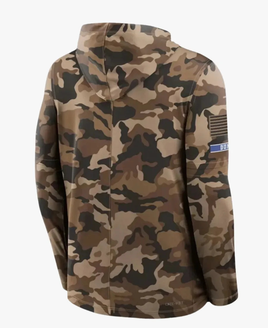 DukeBlueDevils2026MilitarySidelineHoodedCamoT-Shirt