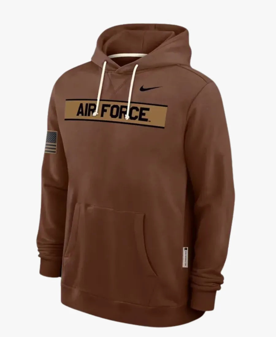 NikeFalconsAirForceMilitaryDri-FITBrownHoodie