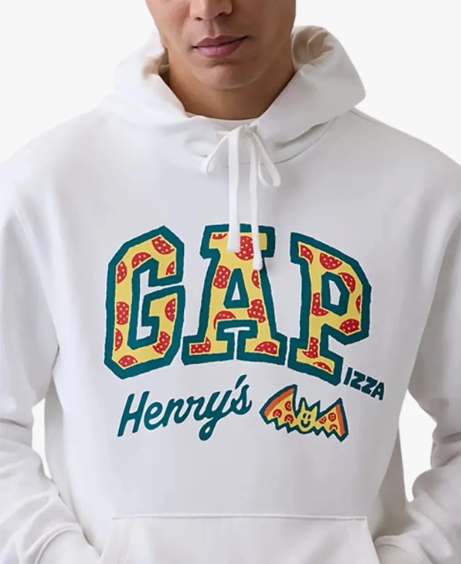 GAPxHenry_sPizza2026HeavyweightLogoWhiteFleeceHoodie