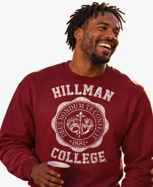UnisexHillmanCollege2026RelaxedMaroonFleeceSweatshirt