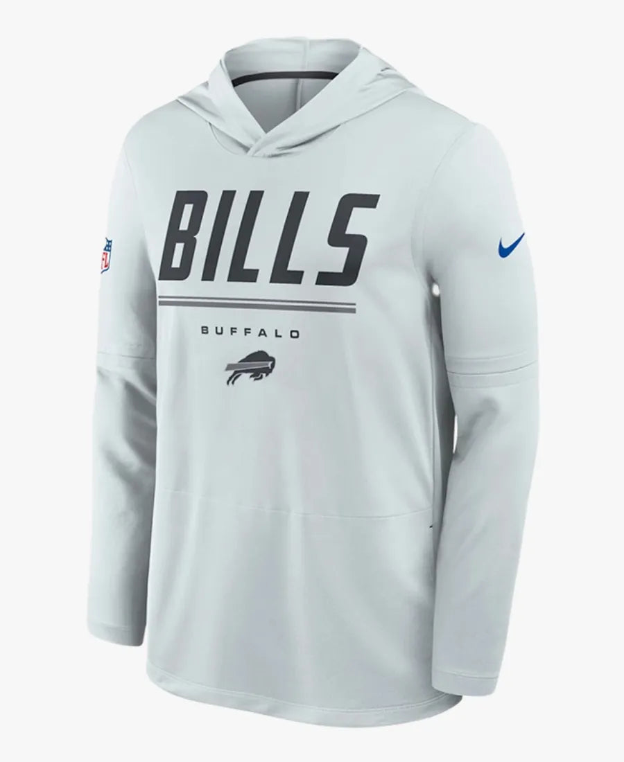 NikeBuffaloBillsPreseason2026JoeBradyDri-FITGreyLSHoodedT-Shirt