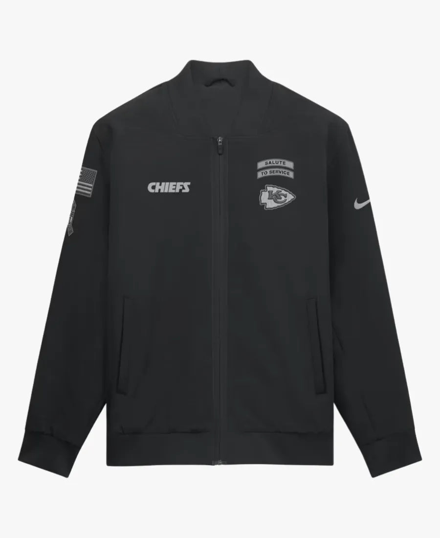 NikeKansasCityChiefs2026SalutetoServiceSidelineBlackFull-ZipBomberJacket