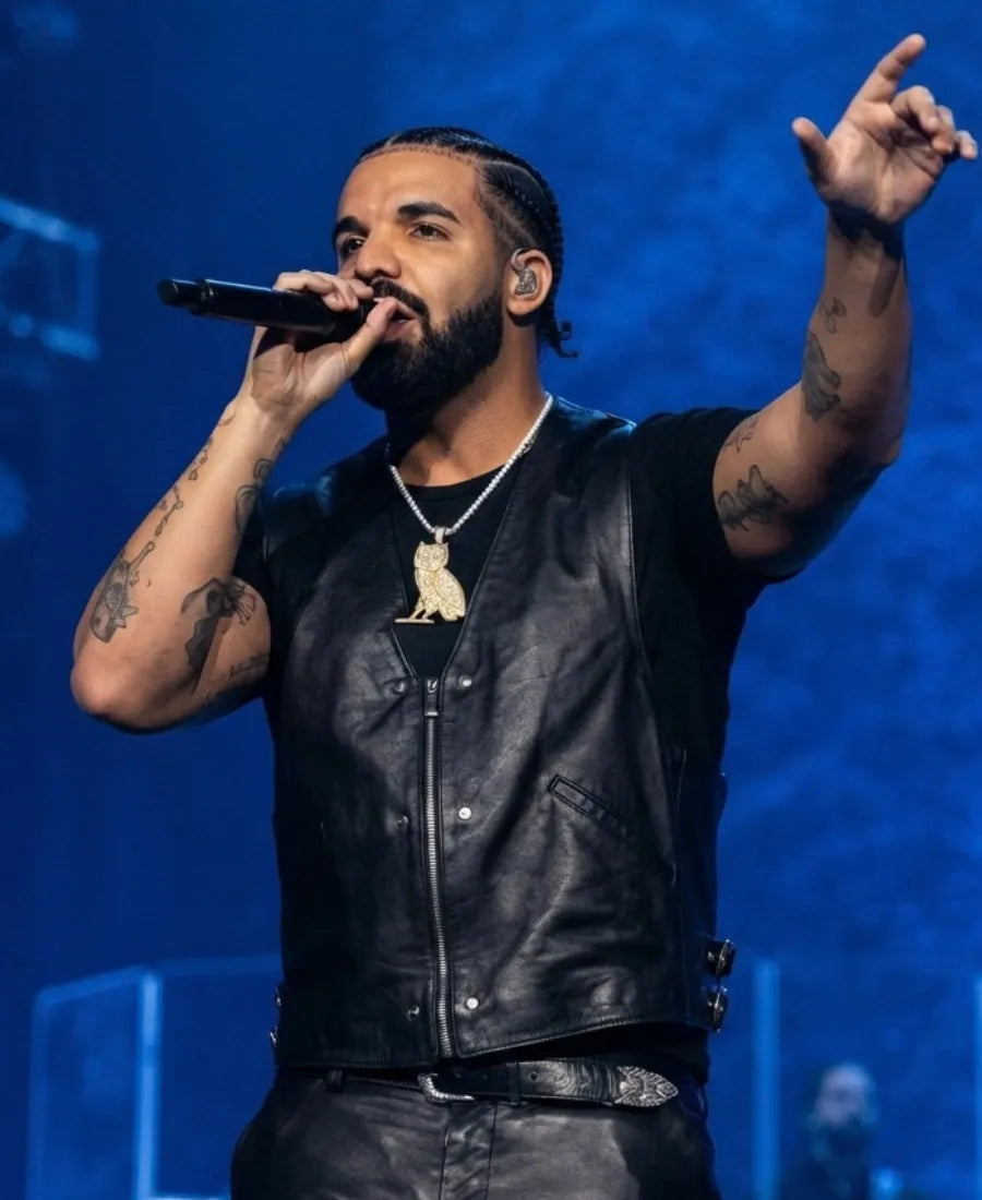 KarolGTropitourConcert2026DrakeSurpriseAppearanceBlackLeatherVest