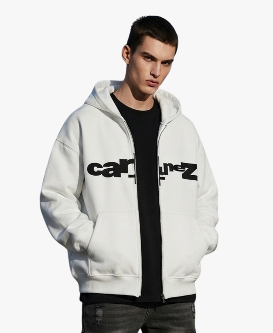 KenCarsonCartunezWhiteZip-UpHoodie