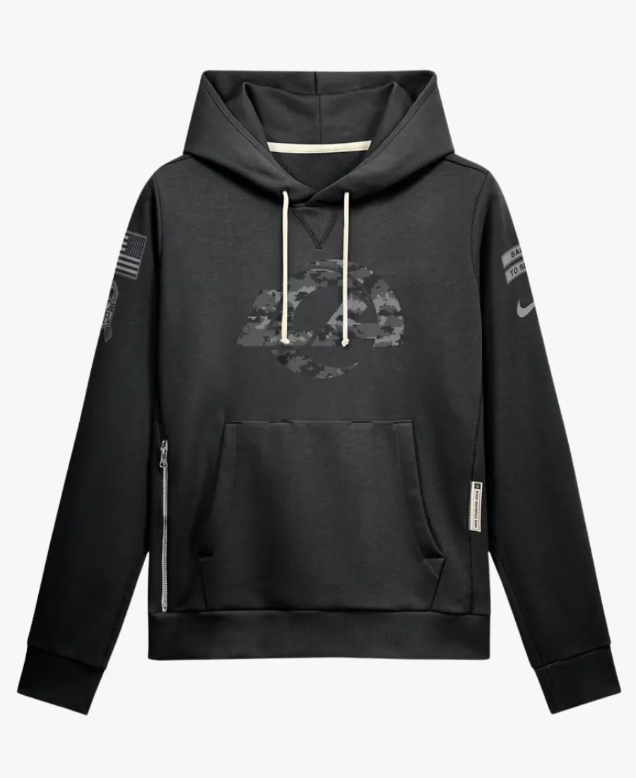 Nike Los Angeles Rams 2026 Salute to Service Sideline Dri-FIT Black Hoodie