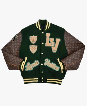 LouisVuittonAtelierFightCampGreen_BrownVarsityJacket