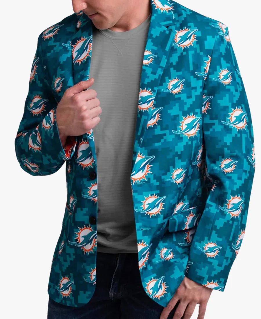 NFLTeamMiamiDolphinsCamoSuitBlazer