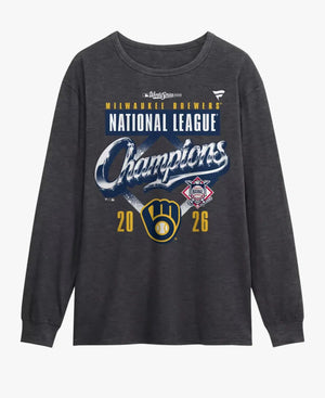 MilwaukeeBrewersFanatics2026NationalLeagueChampionsLockerRoomHeatherCharcoalLST