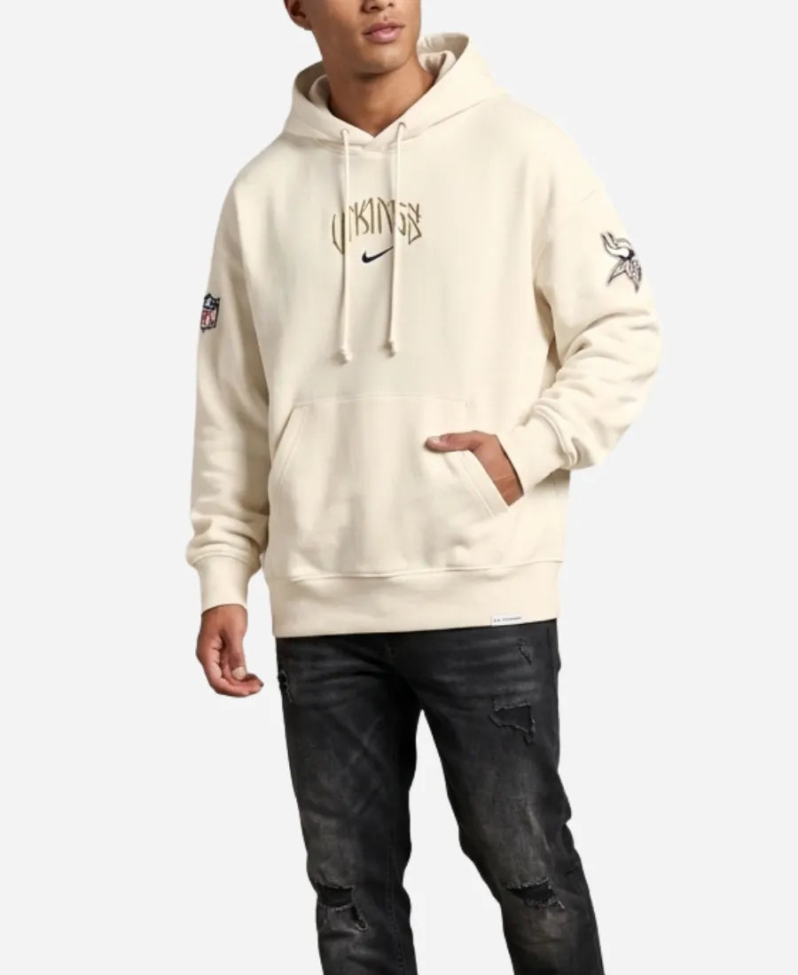 MinnesotaVikingsRivalriesOversizedCreamFleeceHoodie