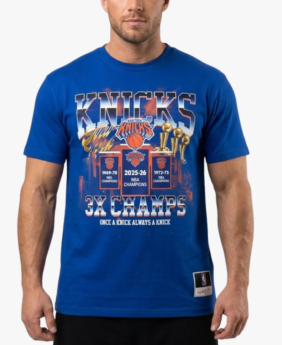 Mitchell_NessNewYorkKnicks2026NBAFinalsChampionsBlueBannerT-Shirt