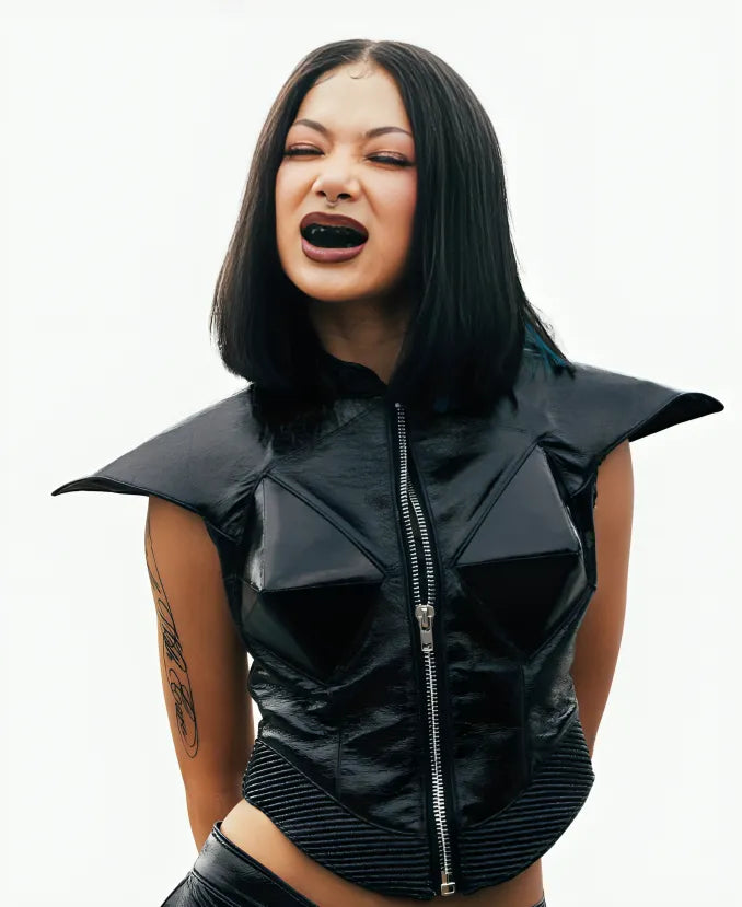 CampingWorldStadiumRollingLoud2026MollySantanaBlackLeatherVest