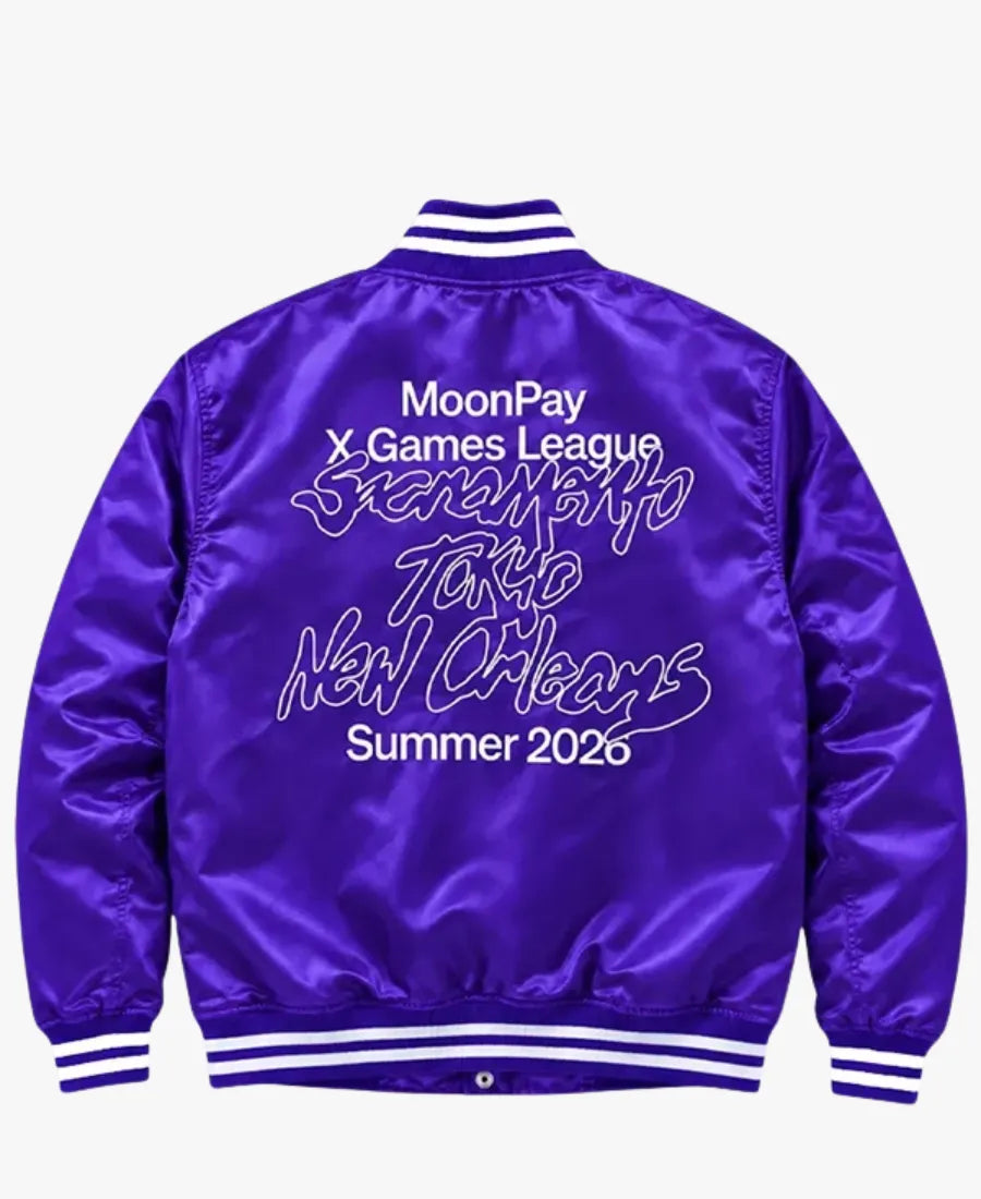MoonPayXGamesLeagueSummer2026SatinVarsityJacket