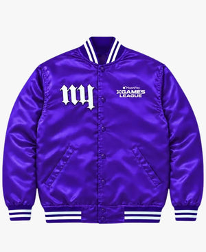 MoonPayXGamesLeagueSummer2026PurpleSatinVarsityJacket