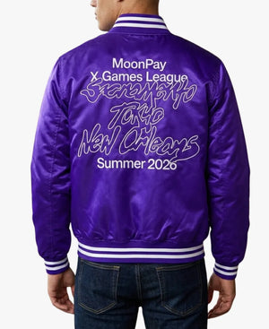 MoonPayXGamesLeagueSatinVarsityJacket