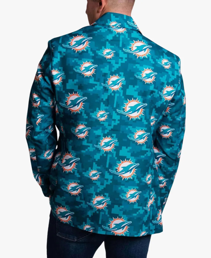NFLTeamMiamiDolphinsCamoSuitJacketBlazer