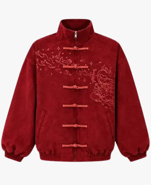 NeptunxAvatar2026MaroonChineseSuedeLeatherJacket