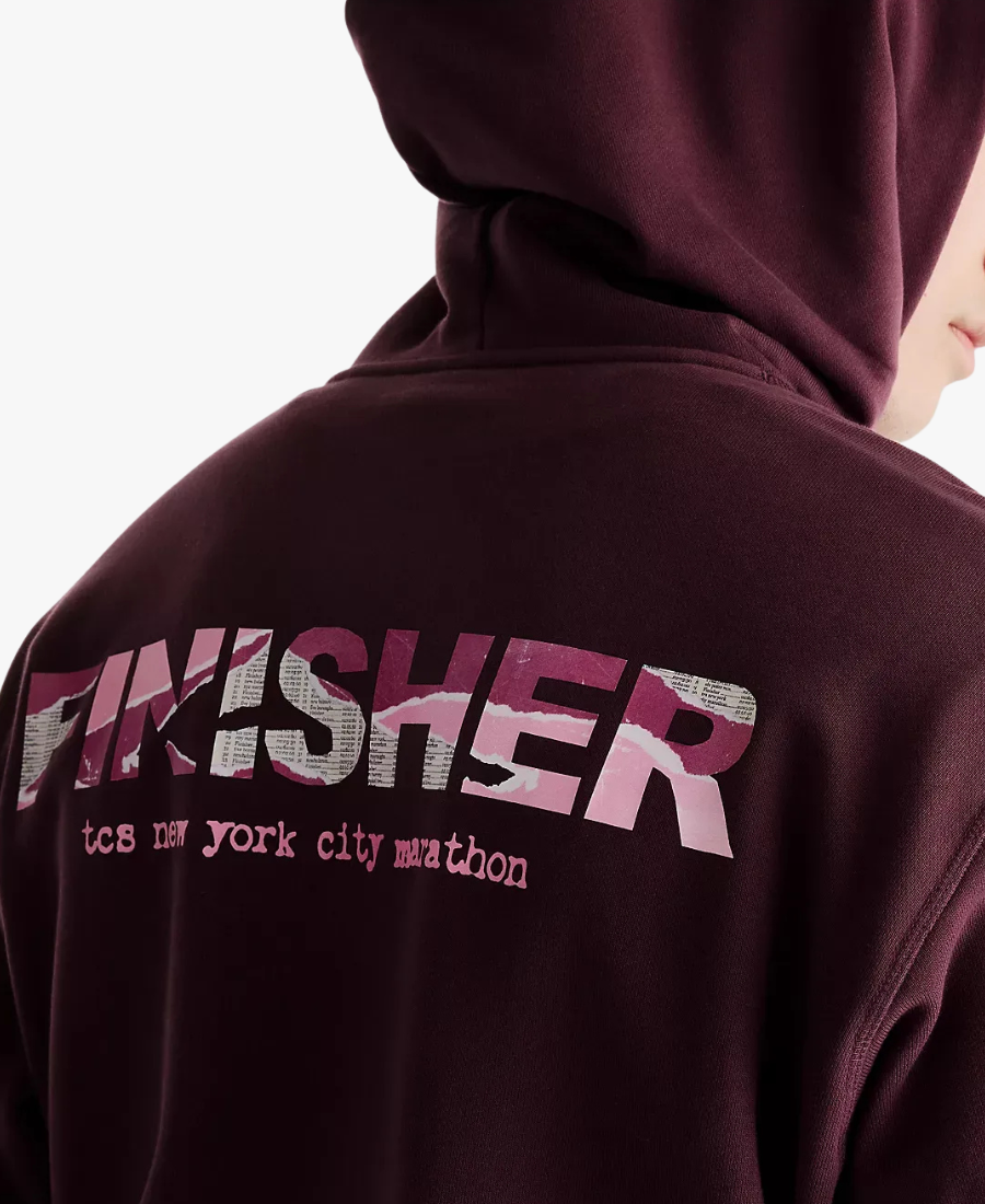 UnisexNewYorkCityMarathon2026NewBalanceFinisherAthleticsBurgundyFleeceHoodie