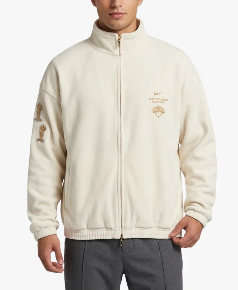 NikeNewYorkKnicks2026NBAFinalsChampionsStandardIssueCreamFull-ZipJacket