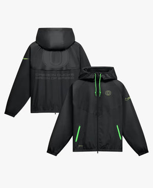 NikeOregonDucks2026OriginofSpeedBlackFull-ZipWindrunnerHoodedJacket