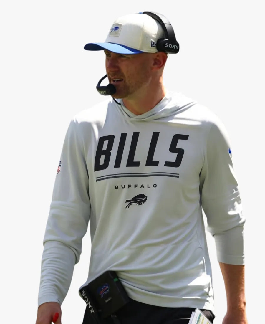 JoeBradyPreseasonBillsHoodedT-ShirtinGrey