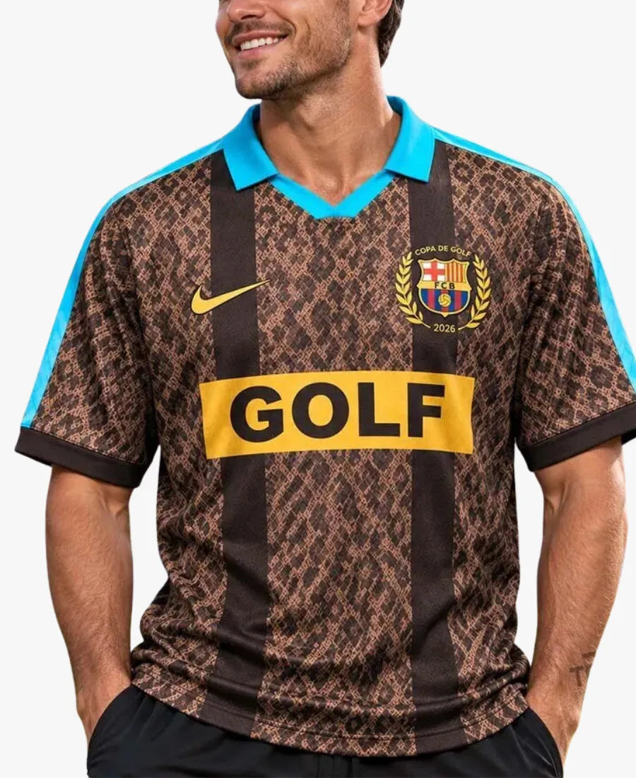 NikeFCBarcelonaxGOLFWANGElClasico2026ConceptBrownJersey